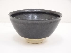 京焼　万代草山造　黒釉茶碗